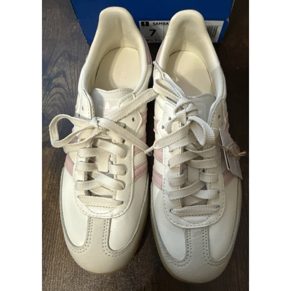 Adidas SAMBA OG W Size 10 Women’s IH9059 White with Pink Stripes New in Box NiB